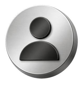 Symbole décoratif 3D argenté montrant un avatar d’utilisateur sur la page FAQ